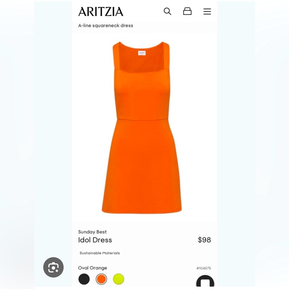 ARITZIA - SUNDAY BEST - Idol Dress in Oval Orange